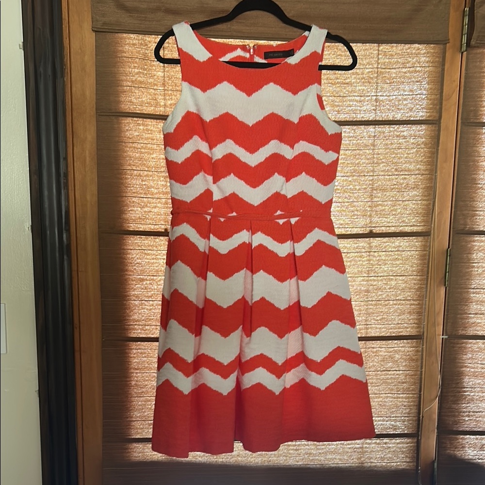 The Limited Coral and White Chevron Mini Dress